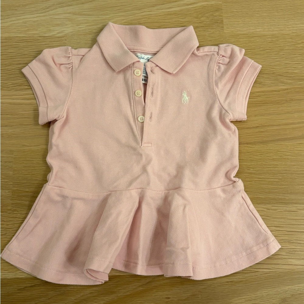 Girls Ralph Lauren Pink Peplum Polo